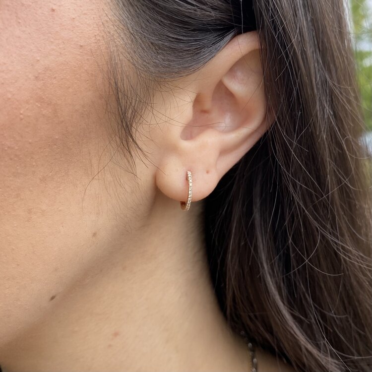 Vintage and Estate Liven 12mm Rose Gold Huggies