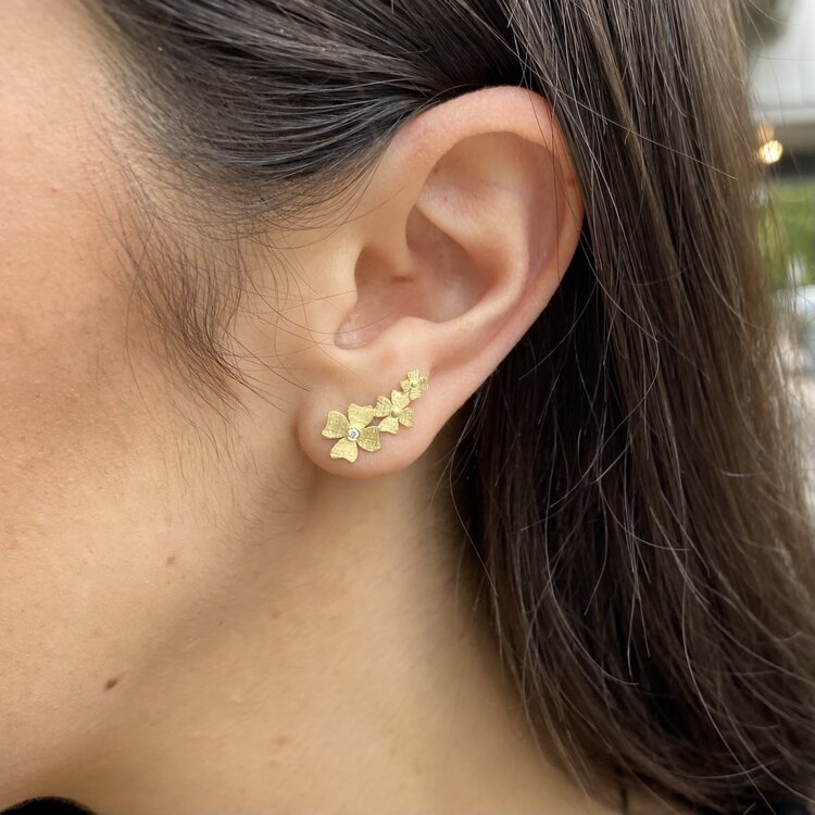 Alishan Stud Flower Climbing Earrings