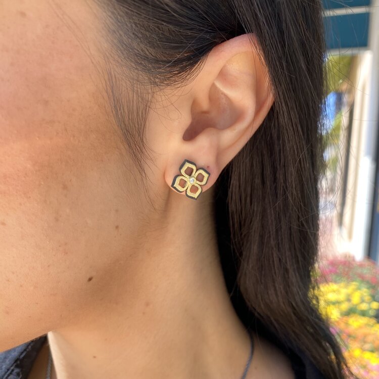 Alishan Two Tone Flower Cut Out Stud Earring