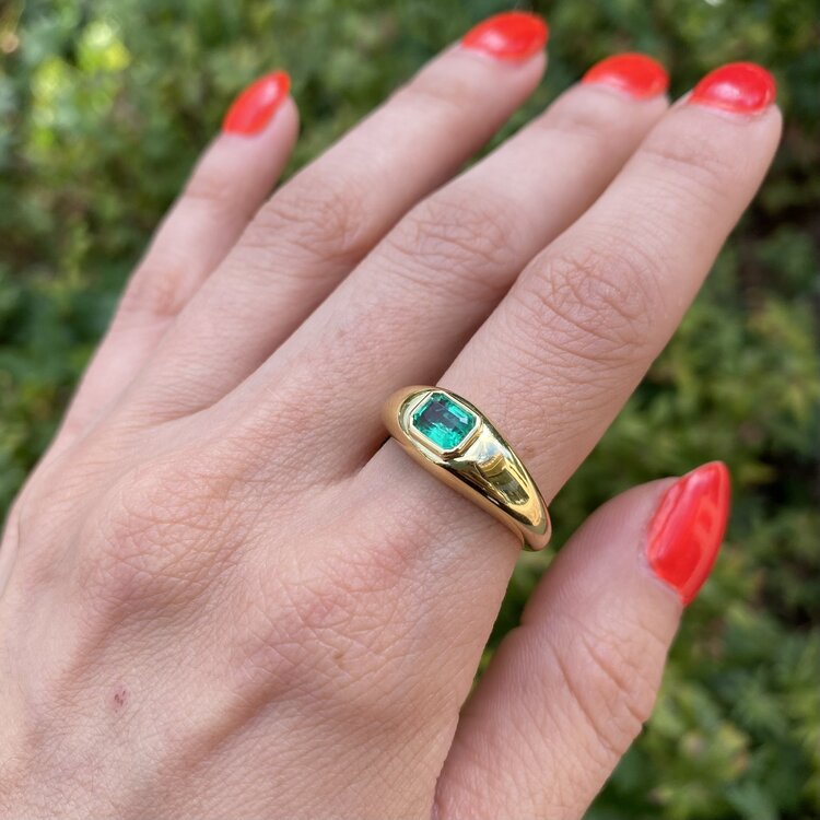 Lauren K Emerald Cut Emerald  Ring