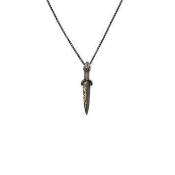Alishan Oxidized Dagger Pendant Necklace