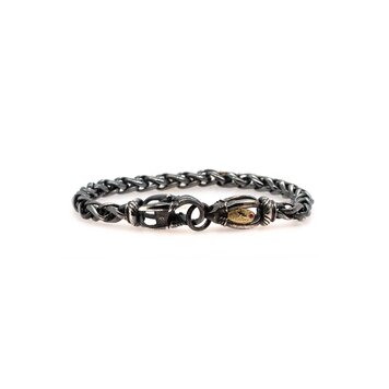 Alishan Cage Link Oxidized Wheat Chain Bracelet