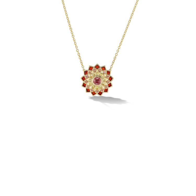 Orly Marcel Temple Mini Inlay Mandala Necklace