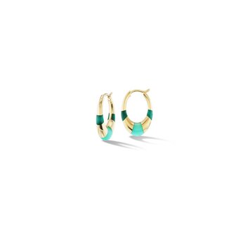 Orly Marcel Malachite and Chrysoprase Mini Inlay Tri Hoops