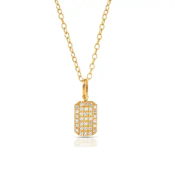 925SUNEERA River White Diamond and Yellow Gold La Petite Pendant
