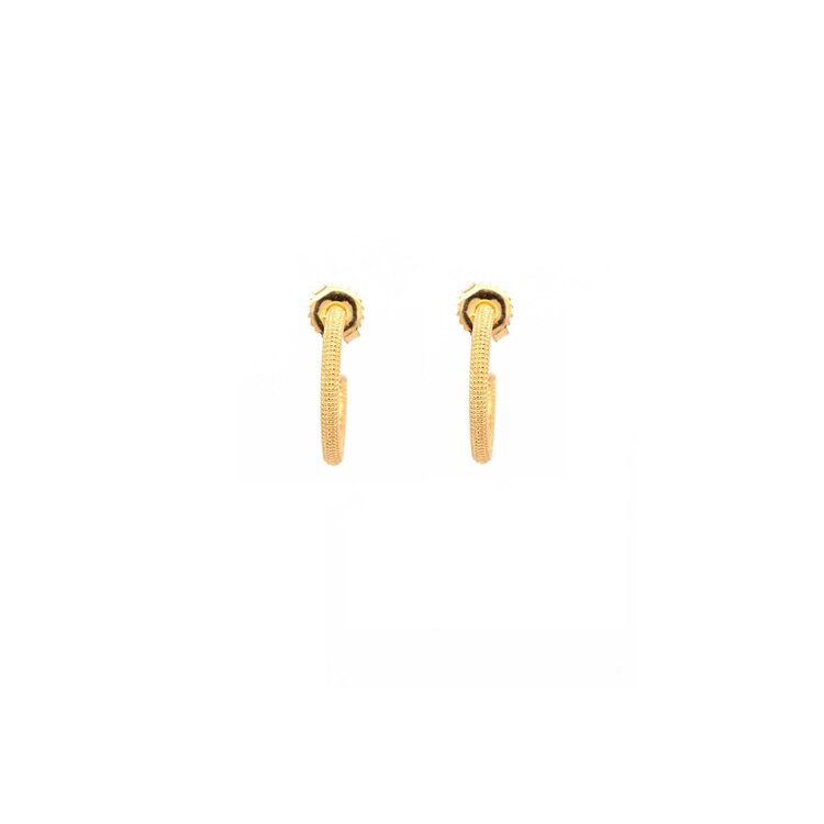 925SUNEERA Jaya Textured Gold 15mm Hoops