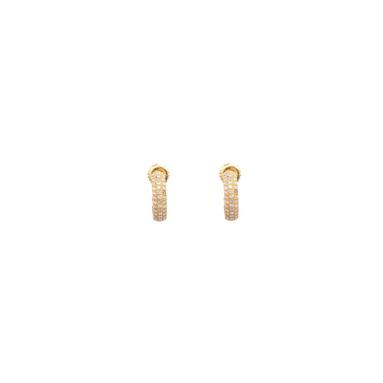 925SUNEERA Julia White Diamond and Yellow Gold Hoop Earrings