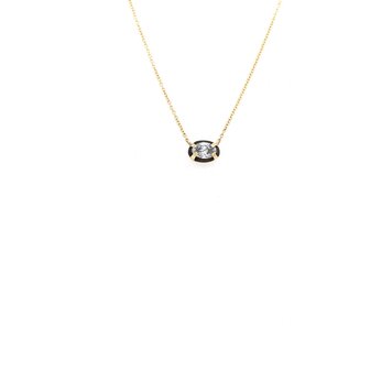 TAP Oval Dark Halo Oxidized Diamond Pendant