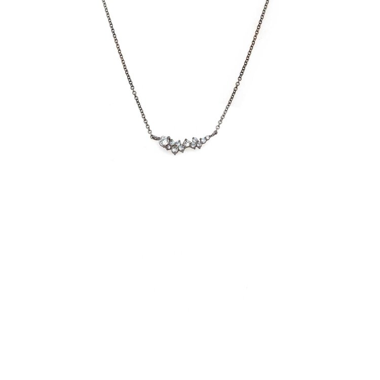 TAP Oxidized Diamond Cluster Necklace
