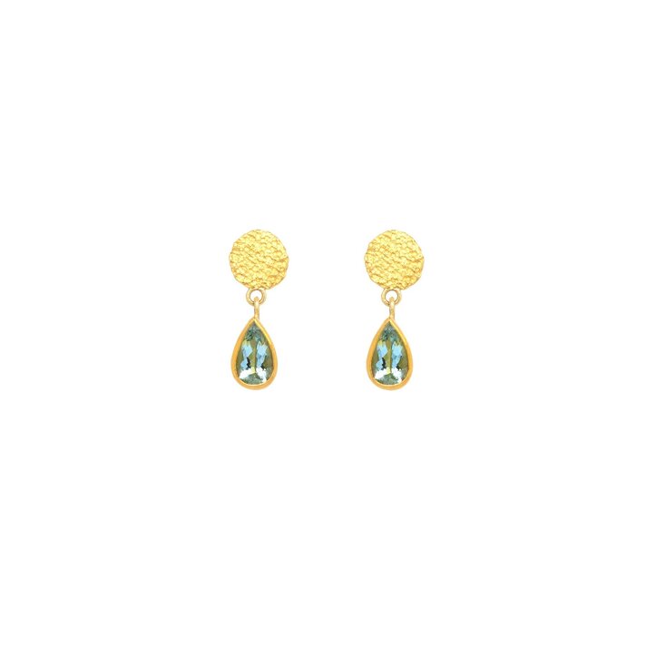 Aqua & Gold Layers Necklace by Petra Class  _18K _22k _insale aquamarine  gold necklace petra class
