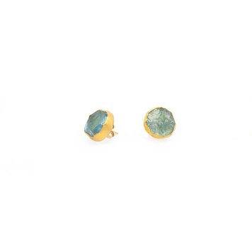 Petra Class Rough Aquamarine Stud Earrings