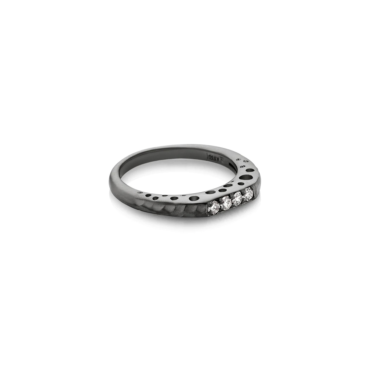 Dana Bronfman Oculus Rhodium Bar Stack Ring