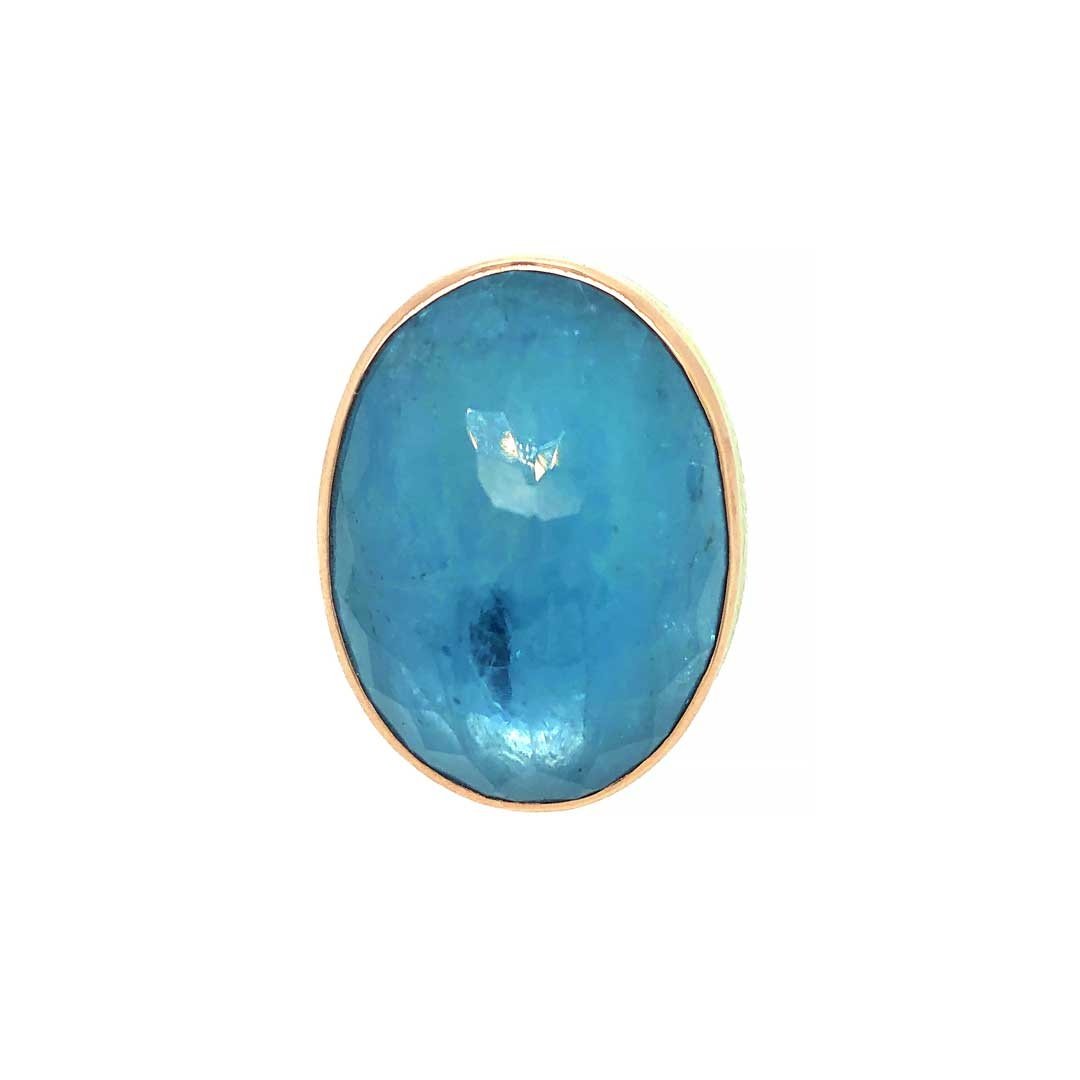 Jamie Joseph Oval Aquamarine Rose Gold Inverted Ring