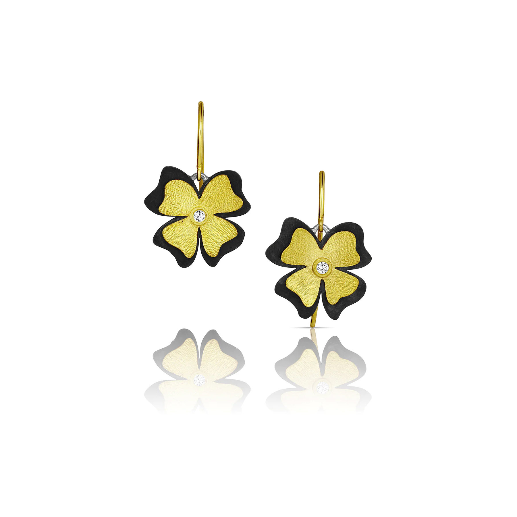 Two Tone Flower Earrings