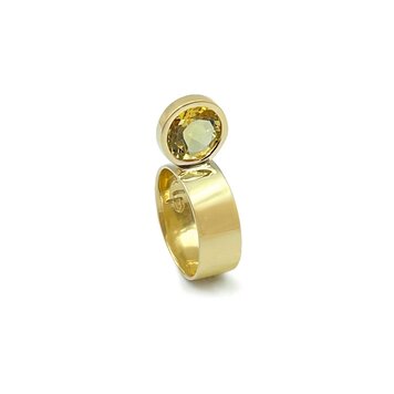 Leslie Paige Round Citrine Yellow Gold Perched Ring