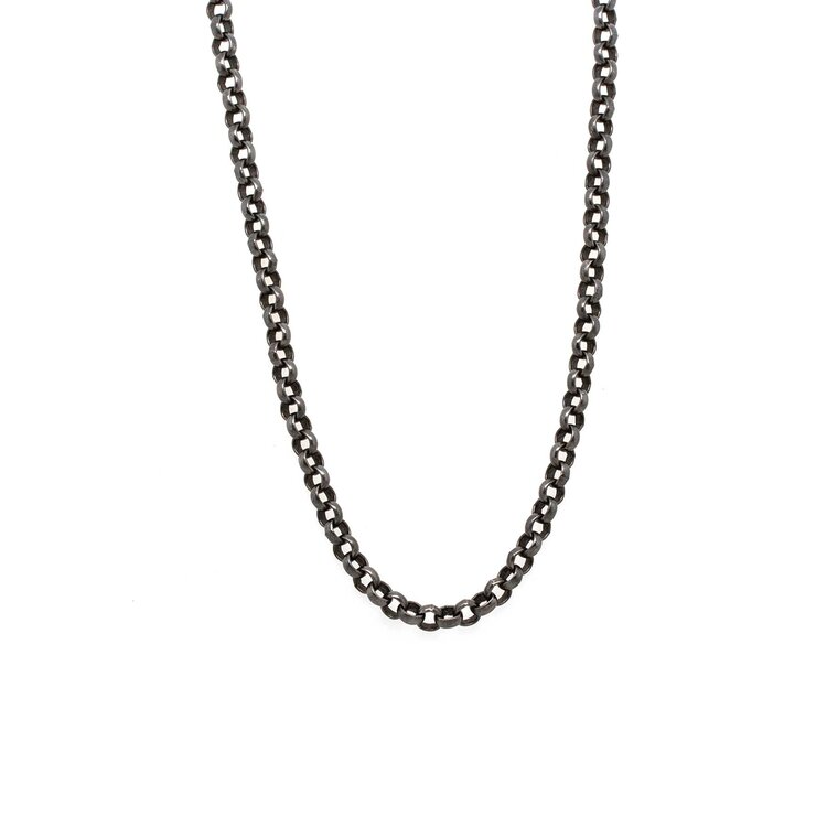 Alishan Oxidized Sterling Silver Rolo Chain 19"