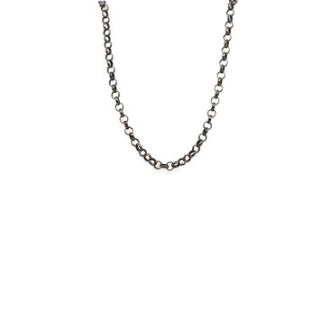 Alishan Oxidized Sterling Silver Rolo Chain 18"