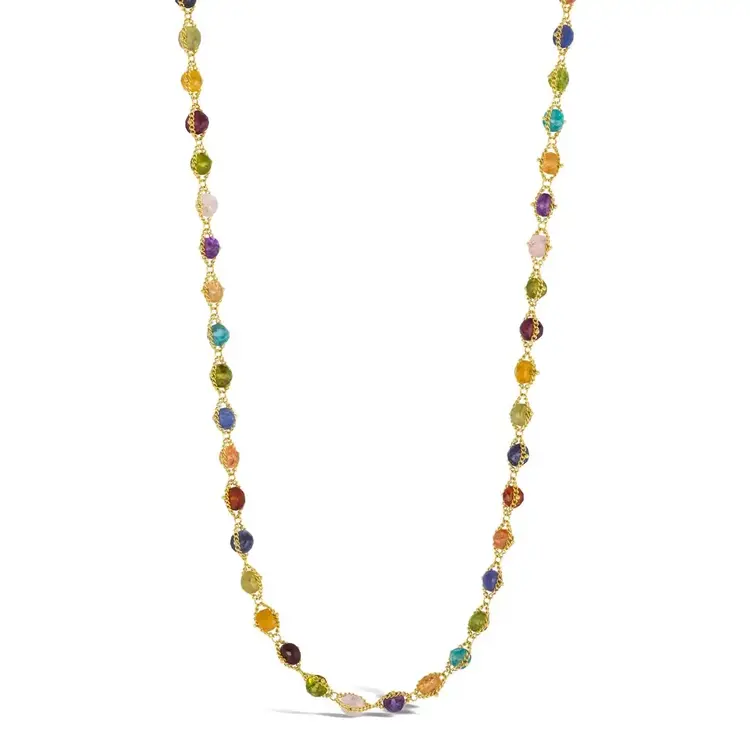 Amali Woven Multi Stone Necklace - 16-18"