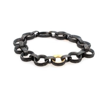 Alishan Gold and Oxidized Sterling Silver Link Bracelet