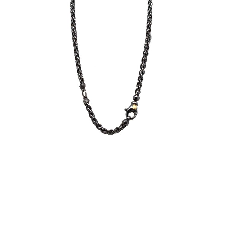 Alishan Tahitian Pearl, Gold and Oxidized Sterling Silver Necklace
