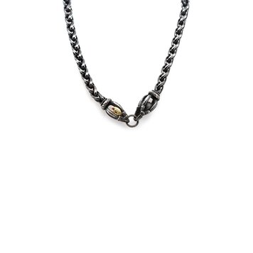 Alishan Oxidized Sterling Silver Wheat Chain Necklace 20"