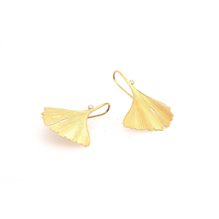 Banzhaf Studio Ginkgo Leaf Earrings Large