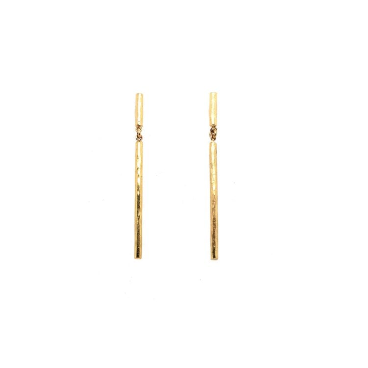 E79 Luxe Bar Hammered Line Earrings