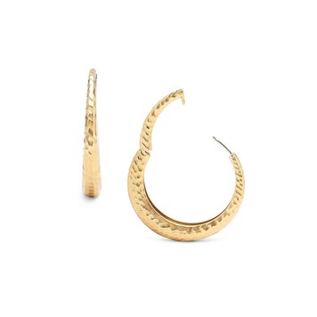 Dana Bronfman Medium Hammered Click Hinge Hoop Earrings