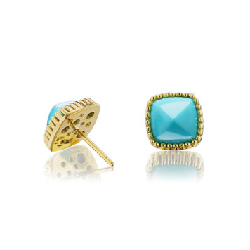 Dana Bronfman Sleeping Beauty Turquoise Sugar Loaf Stud Earrings