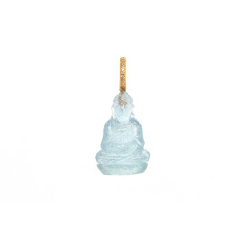 Just Jules Aquamarine Buddha Charm with Diamond Bail