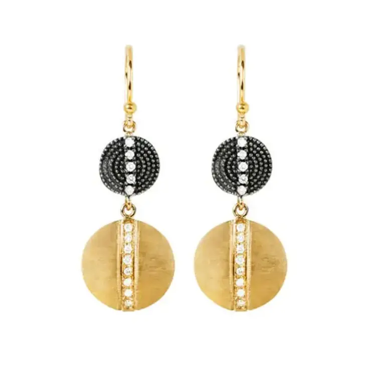 925SUNEERA Riana Diamond Two-Tone Earrings