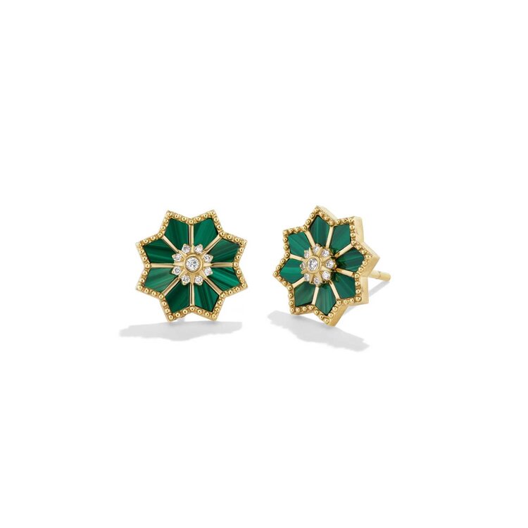 Orly Marcel Malachite Fez Stud Earrings