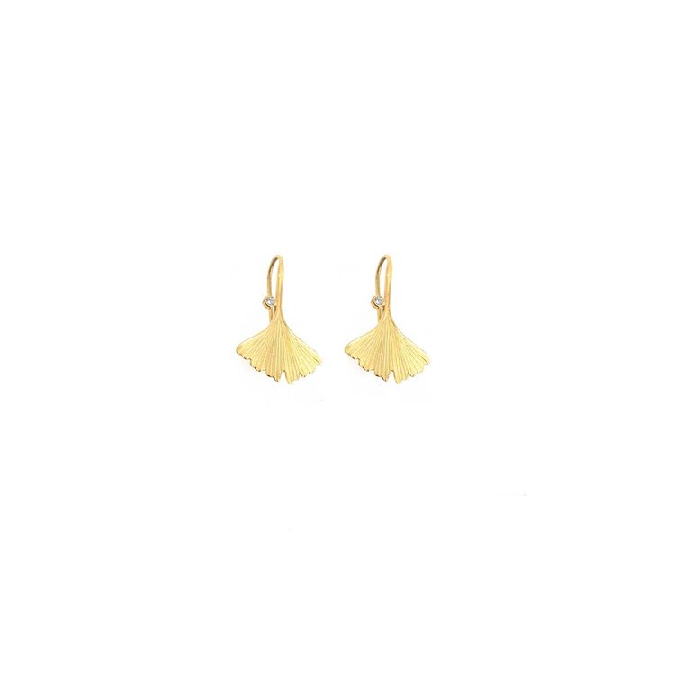 Banzhaf Studio Extra Small Ginkgo Leaf Earrings