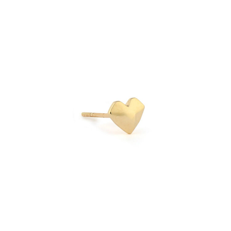 Three Stories Engraved Heart Single Stud Earring