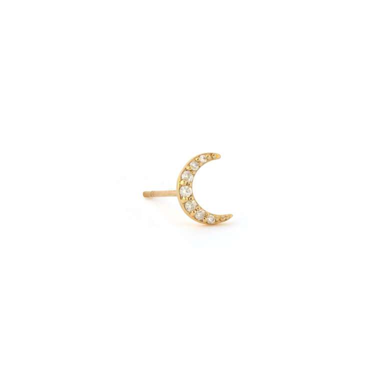 Three Stories Pave Moon Stud