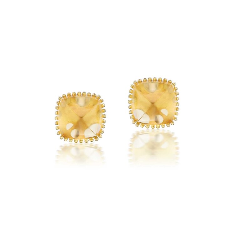 Dana Bronfman Citrine Sugarloaf Stud Earrings