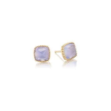 Dana Bronfman Lavender Chalcedony Sugarloaf Stud Earrings