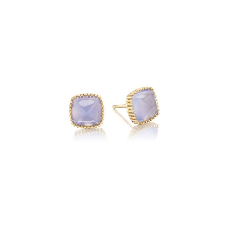 Dana Bronfman Lavender Chalcedony Sugarloaf Stud Earrings