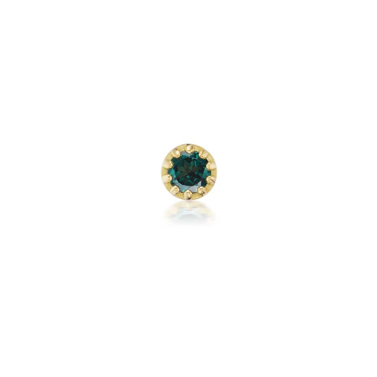 Dana Bronfman Pronged Bezel Green Garnet Single Stud Earring