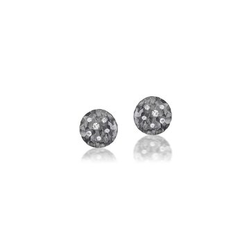 Dana Bronfman Circle Sprinkle Black Rhodium-Plated Stud Earrings