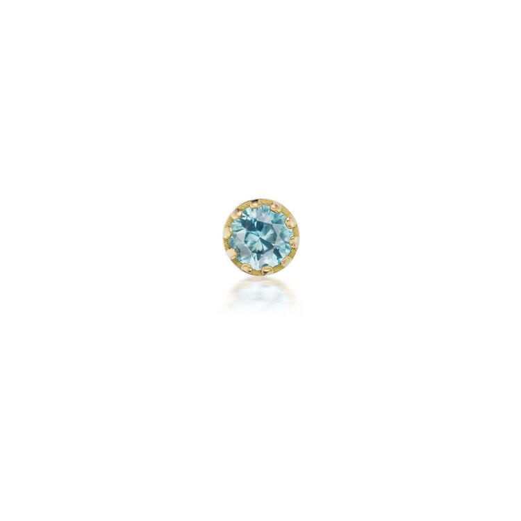 Dana Bronfman Small Pronged Bezel Sapphire Single Stud Earring