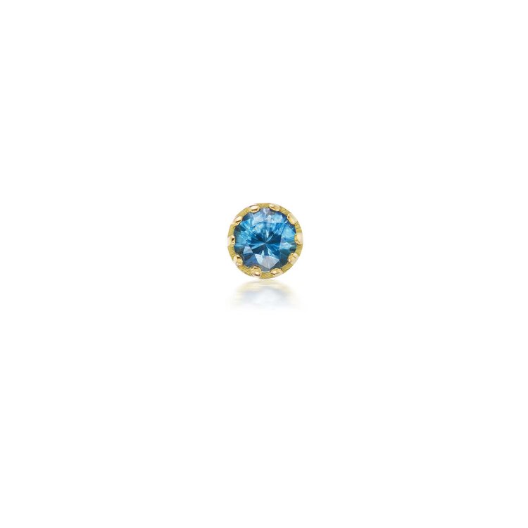 Dana Bronfman Small Pronged Bezel Sapphire Single Stud Earring