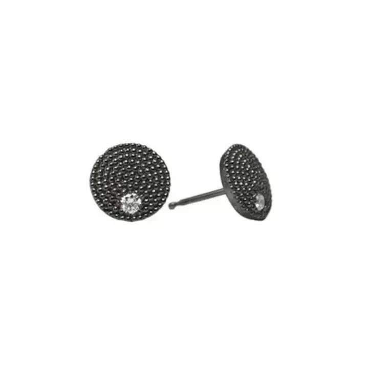 925SUNEERA Adin Black Rhodium Silver Stud Earrings