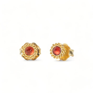 Amali Orange Sapphire Stud Earrings