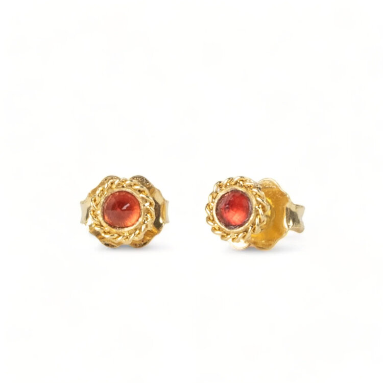 Amali Orange Sapphire Stud Earrings