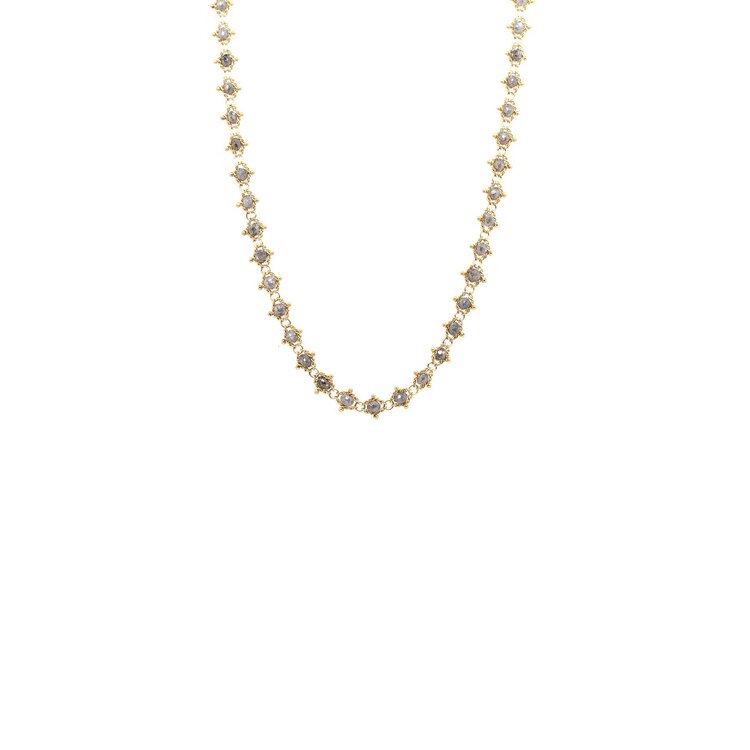 Amali Grey Diamond Full Textile Necklace