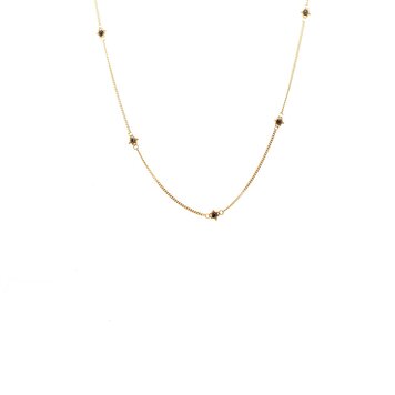 Amali Black Diamond Textile Multi Station Necklace