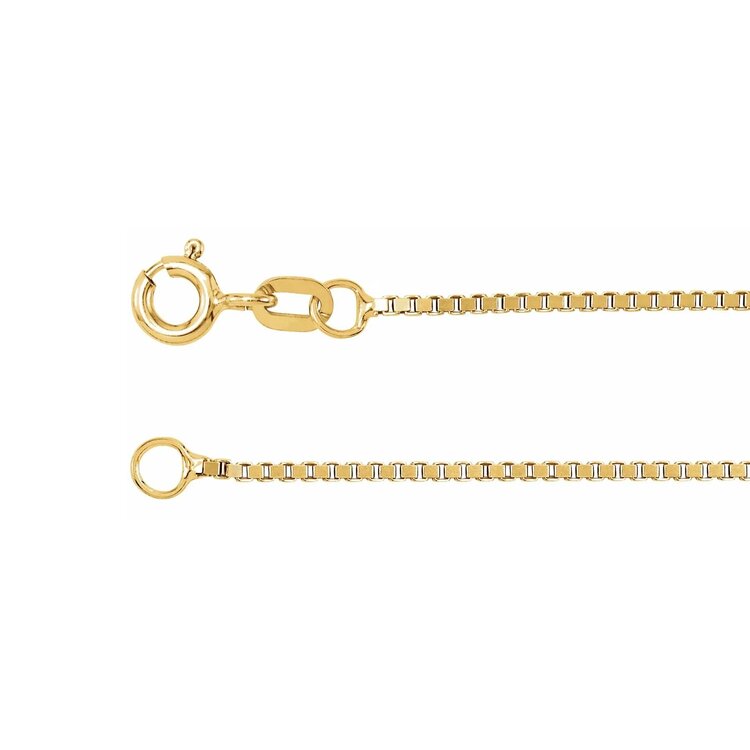 E79 Private Label-Chains Box Chain 14K Yellow Gold 1.2mm 18"