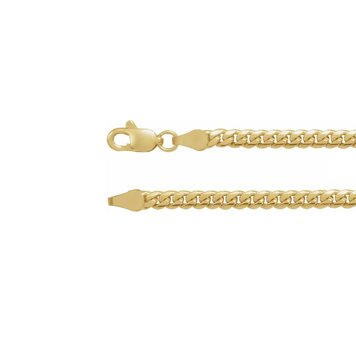Elements by E79  Chain Necklaces Cuban Link Curb Chain 14K Yellow Gold 3.3mm 18"