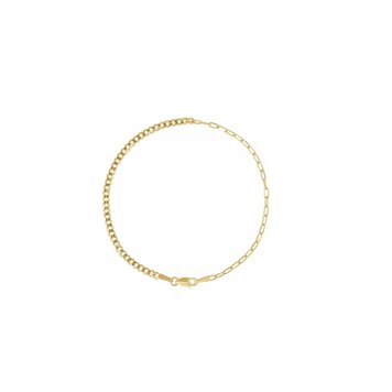 Elements by E79 Chain Bracelets Curb and Paperclip-Style Chain 14K Yellow Gold 2.7mm 7" Bracelet